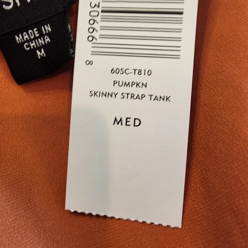 Eileen Fisher Silk Charmeuse Pumpkin Skinny Strap Tank SZ Medium NWT - Picture 4 of 5